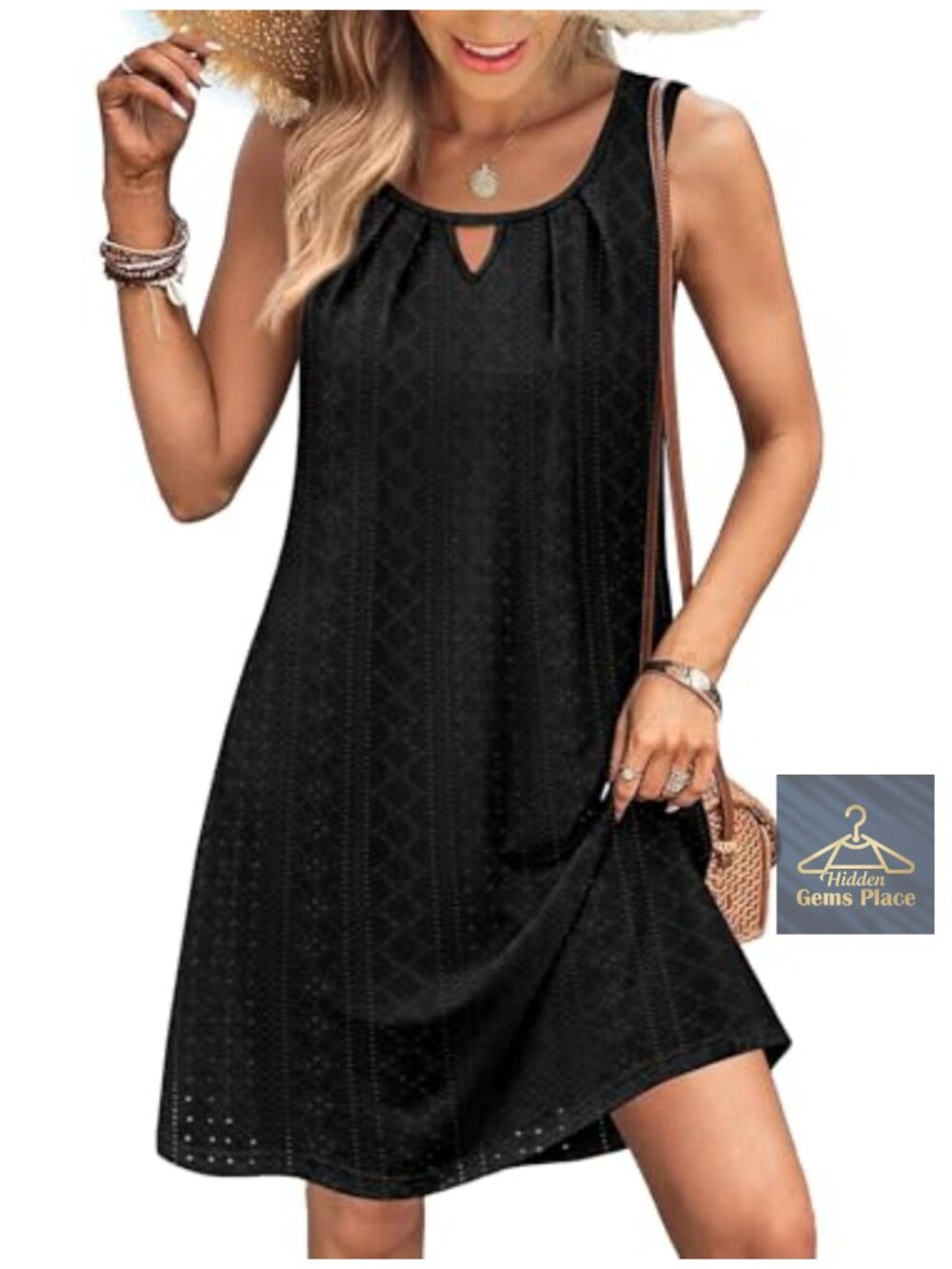 RUMIA Sleeveless Swimsuit Coverup Beach Dress with Pockets